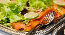 Dish with smoked salmon - Banqueting